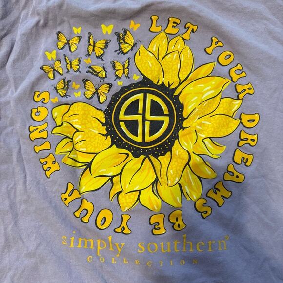 Simply Southern Gray Tee with Yellow Logo - Picture 1 of 6